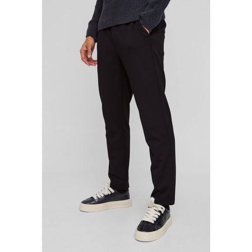 Pantaloni sartoriali neri Stretch Slim Fit con fascia elastica in vita - boohoo - Modalova