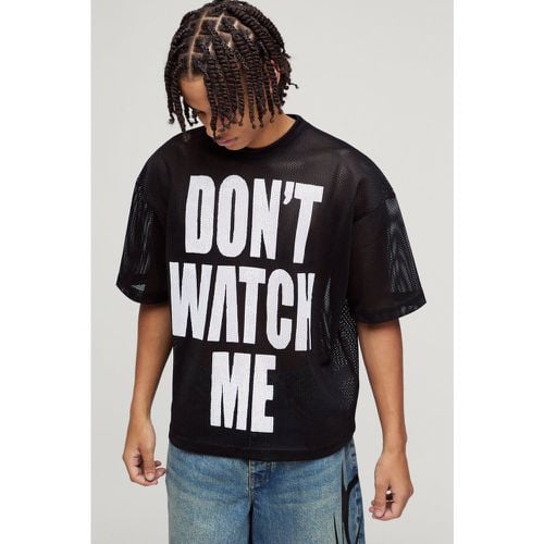 Camiseta Recta De Malla Con Estampado Don'T Watch Me - boohoo - Modalova