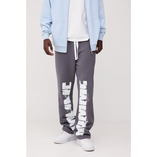 Pantalón Deportivo Holgado Con Salpicaduras De Pintura Y Refuerzo - boohoo - Modalova