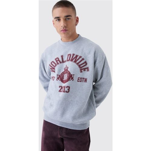 Sudadera Oversize Universitaria Con Cuello De Caja Y Eslogan - boohoo - Modalova