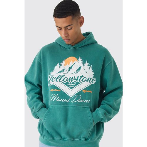 Sudadera Oversize Desteñida Con Capucha Y Estampado Gráfico De Yellowstone - boohoo - Modalova