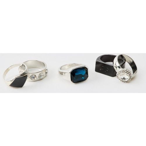 Pack De 5 Anillos Con Gemas, Gris - boohoo - Modalova