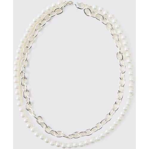 Collar De Cadena A Capas Con Perlas - boohoo - Modalova