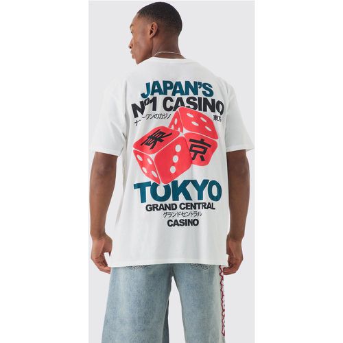 Oversized Japan Casino Print T-Shirt - boohoo - Modalova