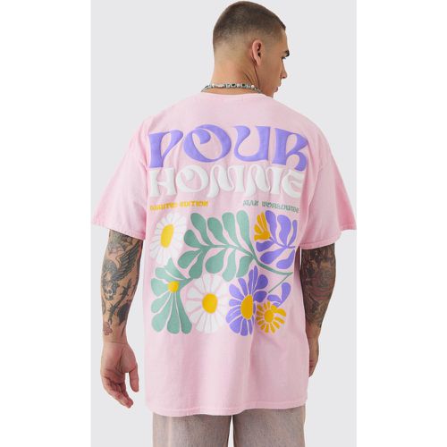 Oversized Extended Neck Floral Puff Print Wash T-shirt - boohoo - Modalova