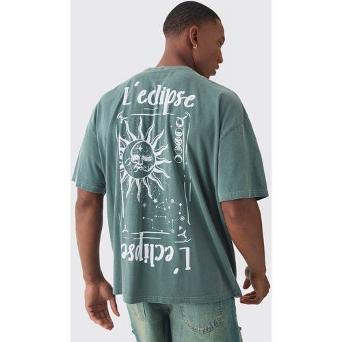 T-shirt oversize slavata con stampa L 'Eclipse e stencil - boohoo - Modalova