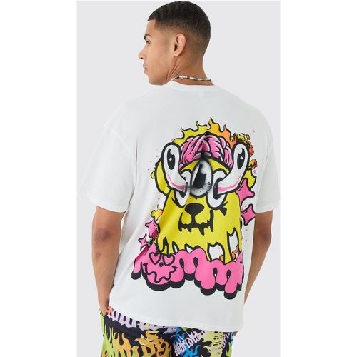 T-shirt oversize con grafica Trippy Homme - boohoo - Modalova