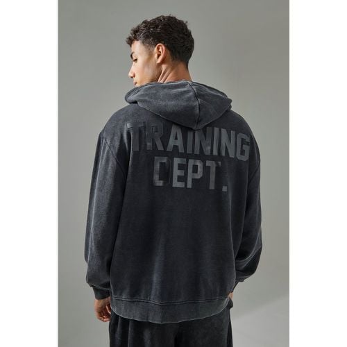 Sudadera Man Active Recta Con Capucha Y Estampado Training Dept Desteñido - boohoo - Modalova