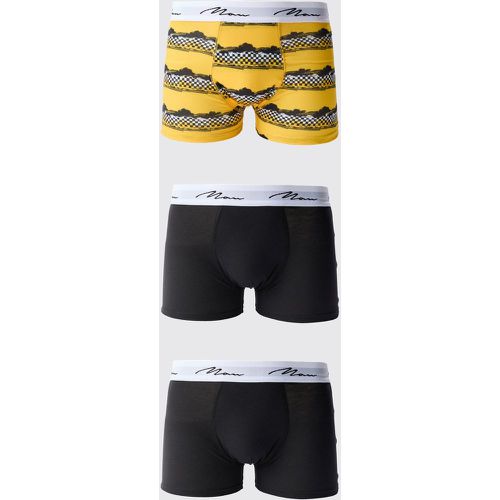 Boxer con stampa Man Moto - set di 3 paia - boohoo - Modalova