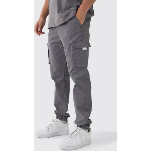 Pantaloni Cargo Slim Fit con vita elasticizzata e polsini alle caviglie - boohoo - Modalova