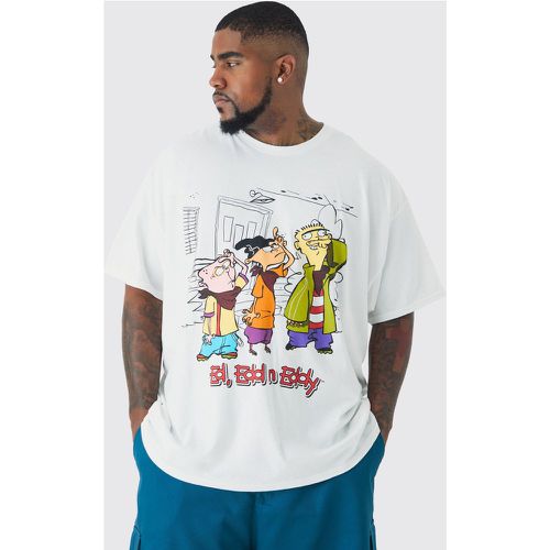 T-shirt Plus Size bianca con stampa ufficiale di Ed Eddy - boohoo - Modalova