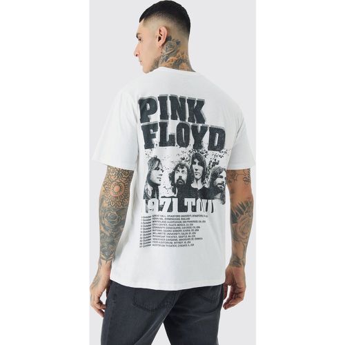 T-shirt Tall bianca con stampa ufficiale dei Pink Floyd - boohoo - Modalova