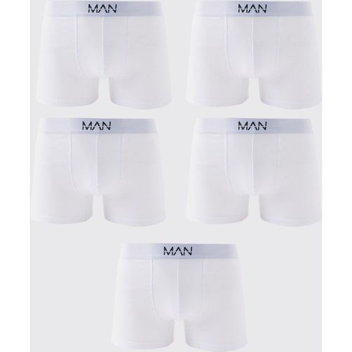 Boxer Man - set di 5 paia, Bianco - boohoo - Modalova