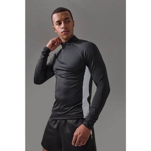 Top Man Active con zip corta, Nero - boohoo - Modalova