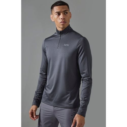 Top Man Active per alta performance con zip corta - boohoo - Modalova