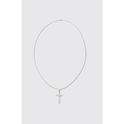 Collana con pendente a croce ghiacciata - boohoo - Modalova