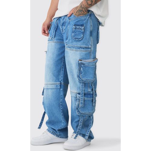 Jeans Tall extra comodi in denim rigido con tasche e fascette - boohoo - Modalova