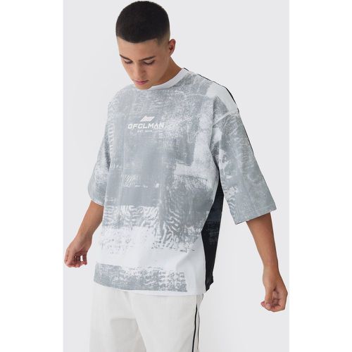 T-shirt super pesante oversize pesante effetto patchwork - boohoo - Modalova