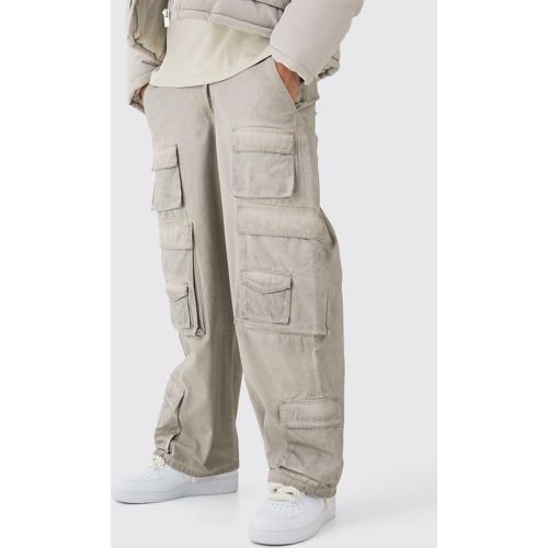 Pantalón Cargo Holgado Con Lavado De Aceite Y Cintura Fija - boohoo - Modalova