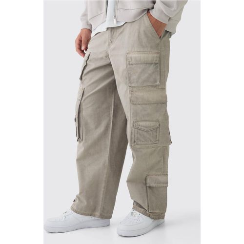 Pantaloni Cargo extra comodi in lavaggio a olio con vita fissa - boohoo - Modalova