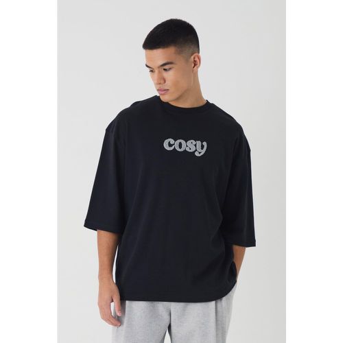 Camiseta Oversize De Manga Corta Con Aplique Entrelazado - boohoo - Modalova