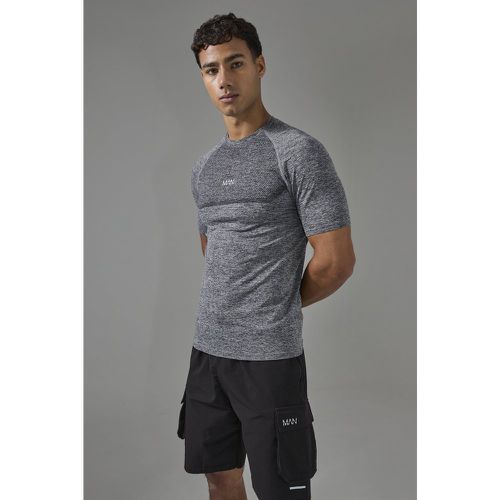 Camiseta Man Active Ajustada Al Músculo Sin Costuras Jaspeada - boohoo - Modalova