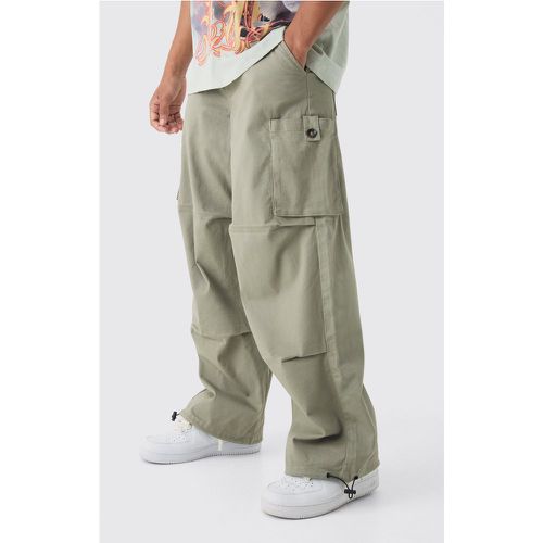 Pantalón Cargo Holgado De Sarga Con Cintura Fija - boohoo - Modalova