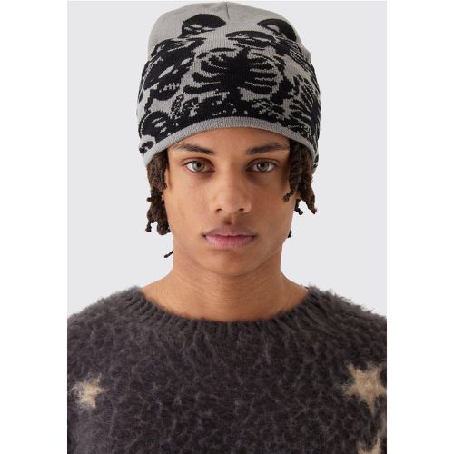 Gorro De Lana Con Estampado Gráfico De Esqueleto En Color Carbón - boohoo - Modalova