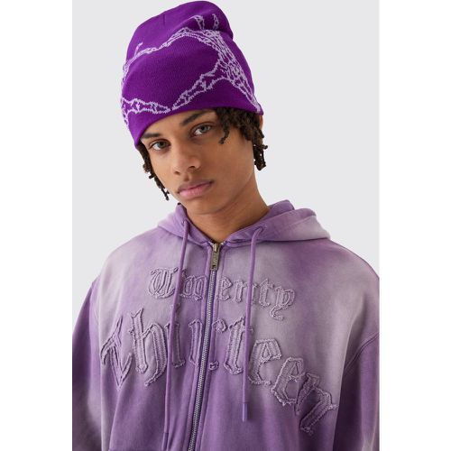 Gorro Morado Con Estampado Gráfico De Corazón Y Esqueleto - boohoo - Modalova