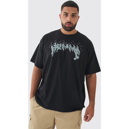 Camiseta Plus Negra Con Estampado Homme De Incrustaciones - boohoo - Modalova