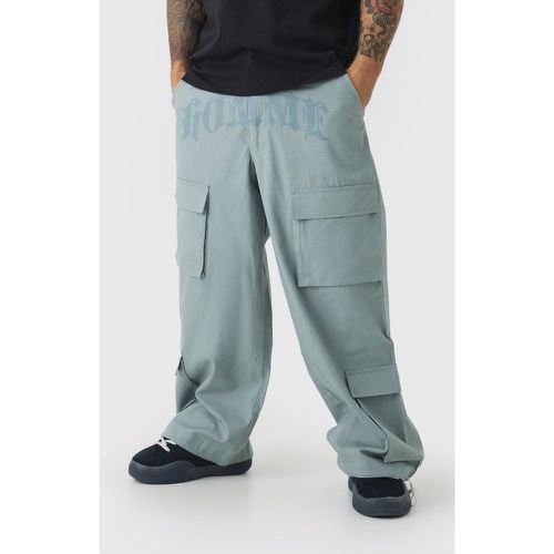 Pantalón Cargo Homme Con Costuras Onduladas Y Costuras Onduladas - boohoo - Modalova