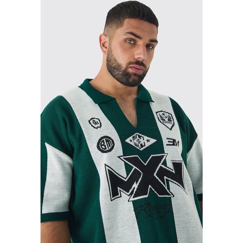 Polo Plus Size squadrata da calcio in maglia da calcio - boohoo - Modalova