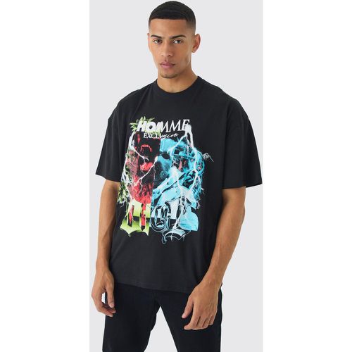 Camiseta Oversize Con Estampado Gráfico De Perro Homme - boohoo - Modalova