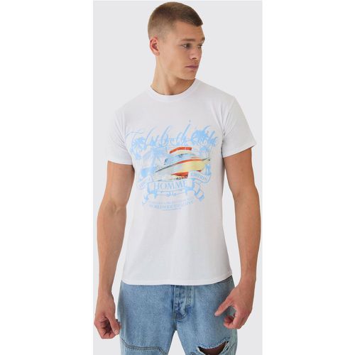 T-shirt Slim Fit con stampa Club D'Elite - boohoo - Modalova