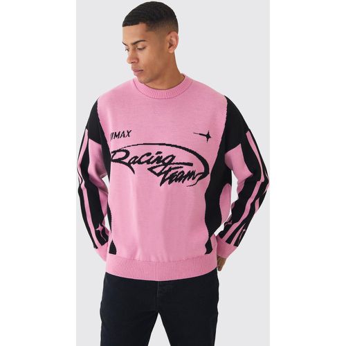 Maglione da moto squadrato oversize rosa - boohoo - Modalova