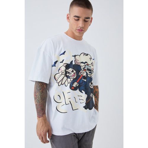 Camiseta Oversize Con Estampado Ofcl De Calavera En Relieve - boohoo - Modalova