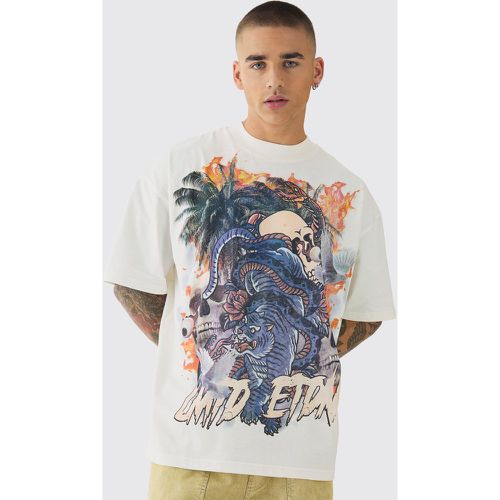 T-shirt oversize Limited Edition Limited Edition con grafica di tatuaggio - boohoo - Modalova