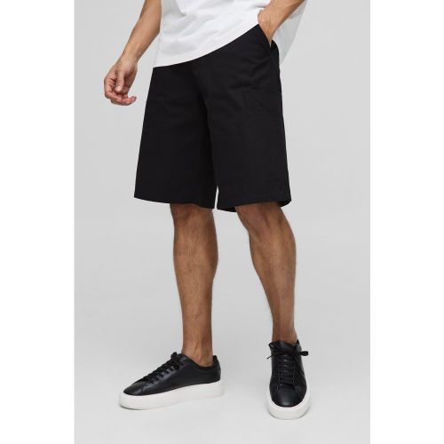 Bermudas Cargo De Lona, Negro - boohoo - Modalova