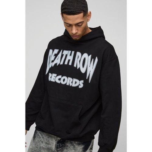 Felpa oversize ufficiale con stampa Death Row e cappuccio - boohoo - Modalova