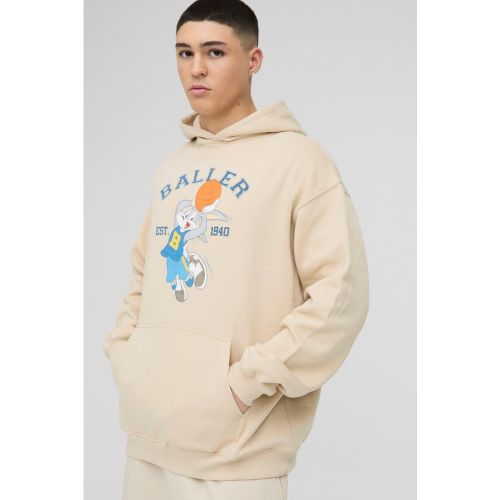 Sudadera Oversize Con Capucha Y Estampado Universitario De Bugs Bunny - boohoo - Modalova