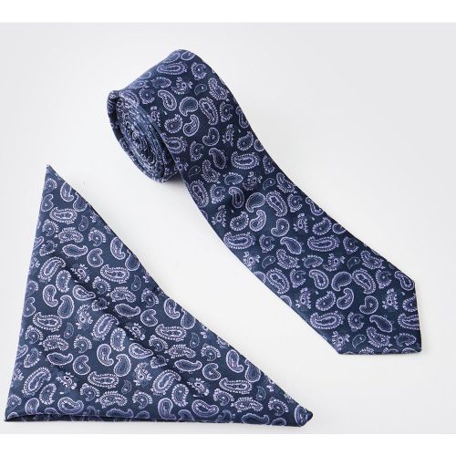 Pañuelo De Bolsillo Y Corbata De Raso Con Estampado Cachemira - boohoo - Modalova