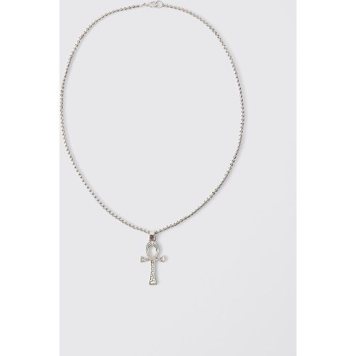 Collana a croce grande, Grigio - boohoo - Modalova