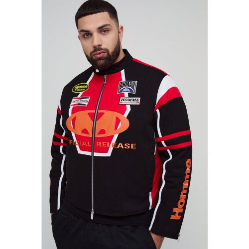 Giacca Da Biker Plus Size Con Applique Da Moto - boohoo - Modalova