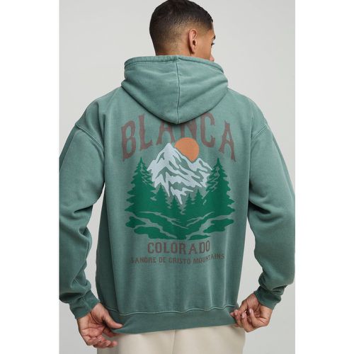 Felpa oversize slavata con grafica Colorado Mountains e cappuccio - boohoo - Modalova