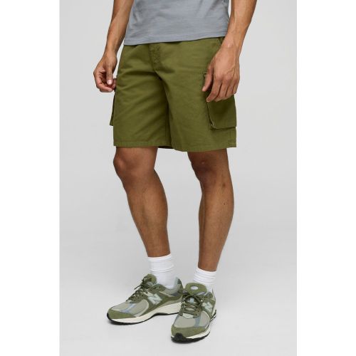 Pantaloncini Cargo Cargo in twill con vita fissa - boohoo - Modalova