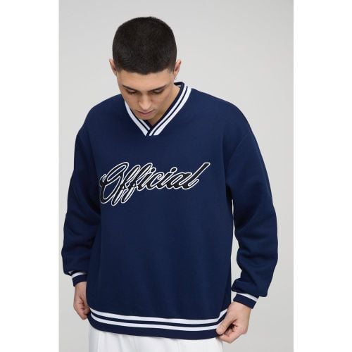 Sudadera Oversize Official Con Aplique Universitario - boohoo - Modalova