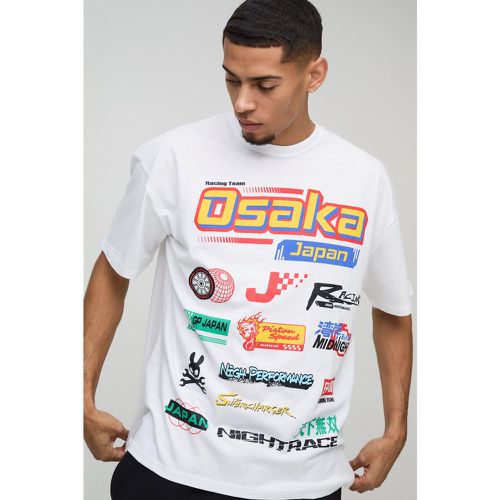 Camiseta Oversize Con Estampado De Motociclismo Japan - boohoo - Modalova