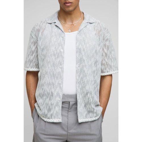 Camicia oversize pesante traforata con rever scesi - boohoo - Modalova