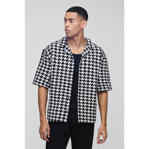 Camicia oversize pesante con mezze maniche e rever - boohoo - Modalova