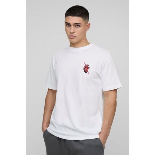 T-shirt con grafica di cuore e asso - boohoo - Modalova